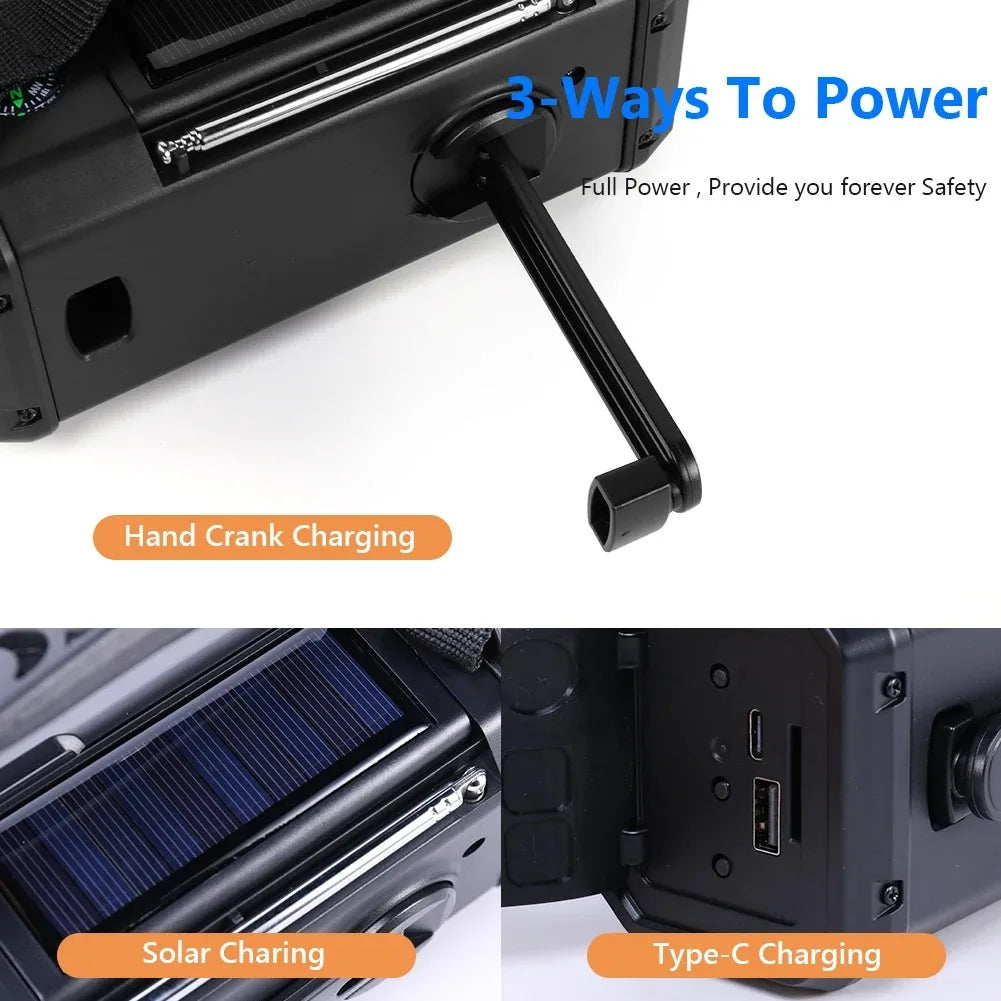 Emergency Radio Solar Hand Crank Generator