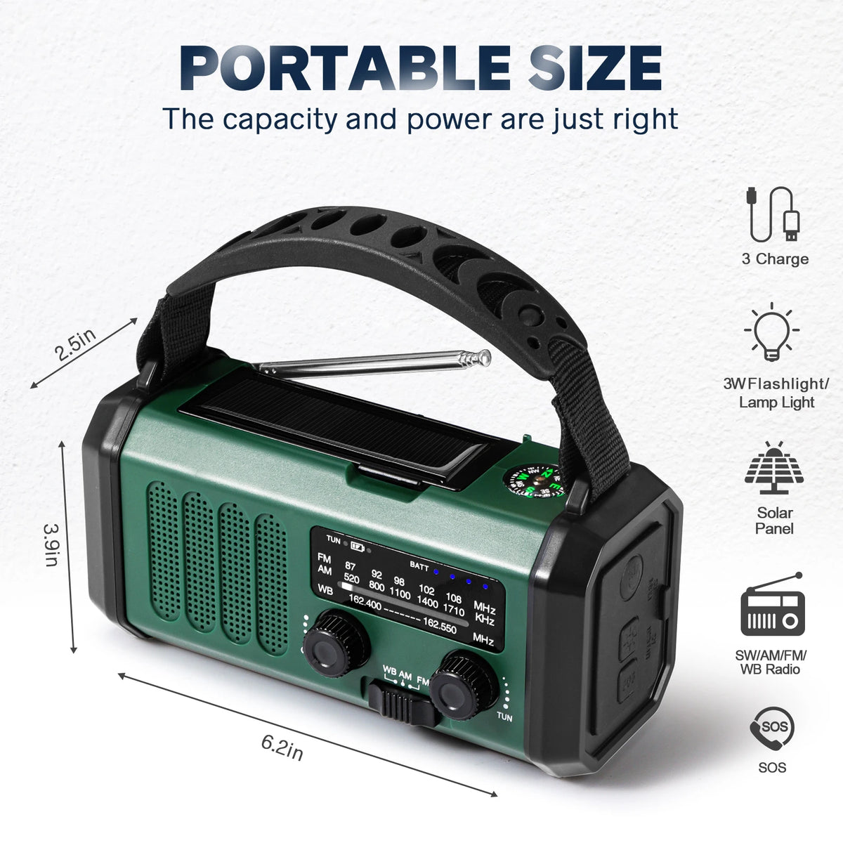 Emergency Radio Solar Hand Crank Generator