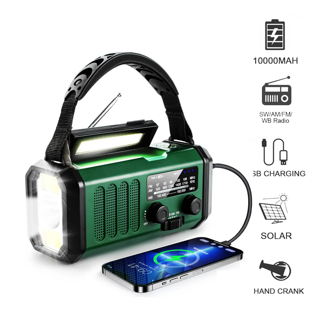 Emergency Radio Solar Hand Crank Generator